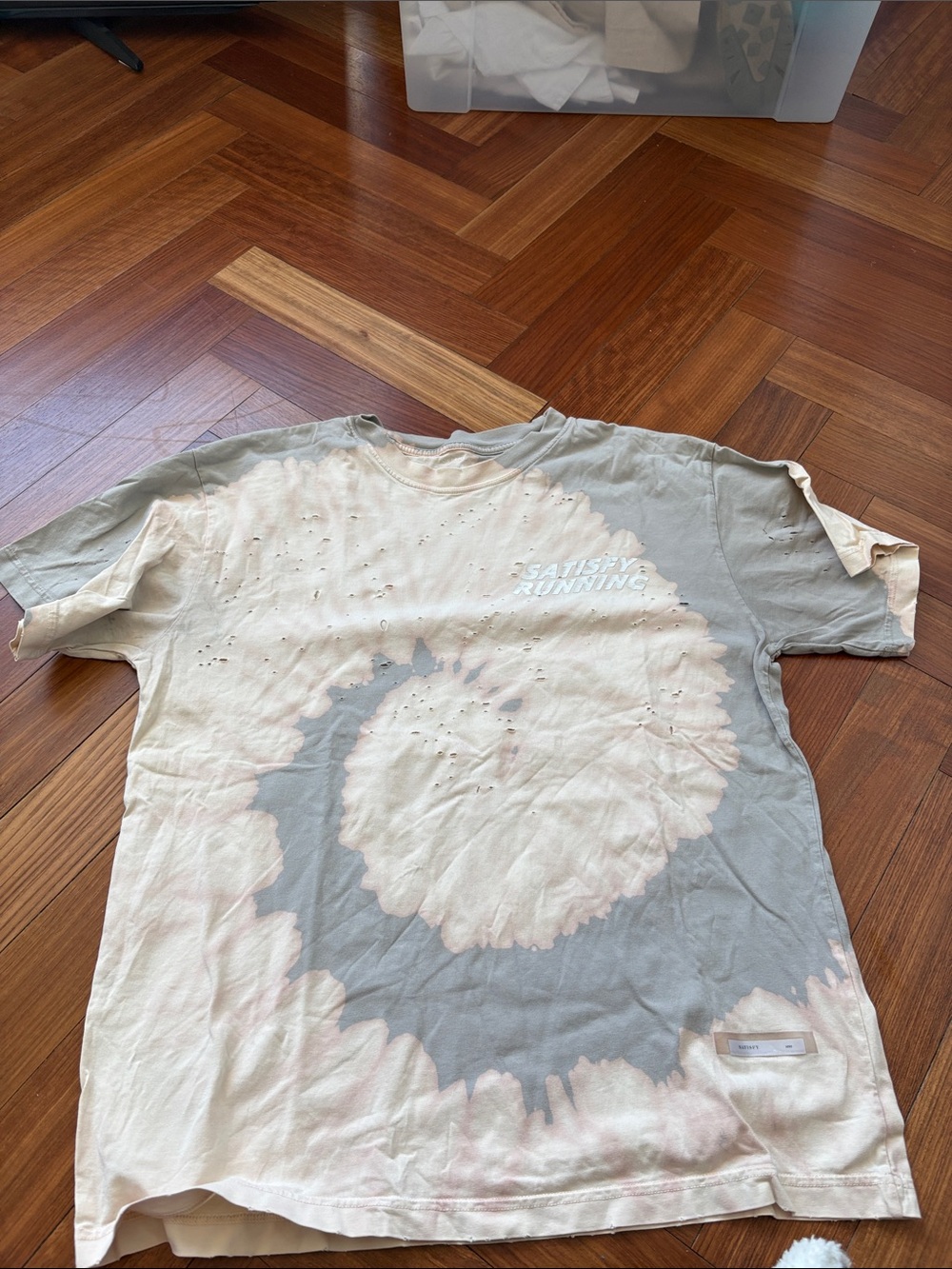 Satisfy Running Tie-Dye Graphic Tee — Pink & Gray